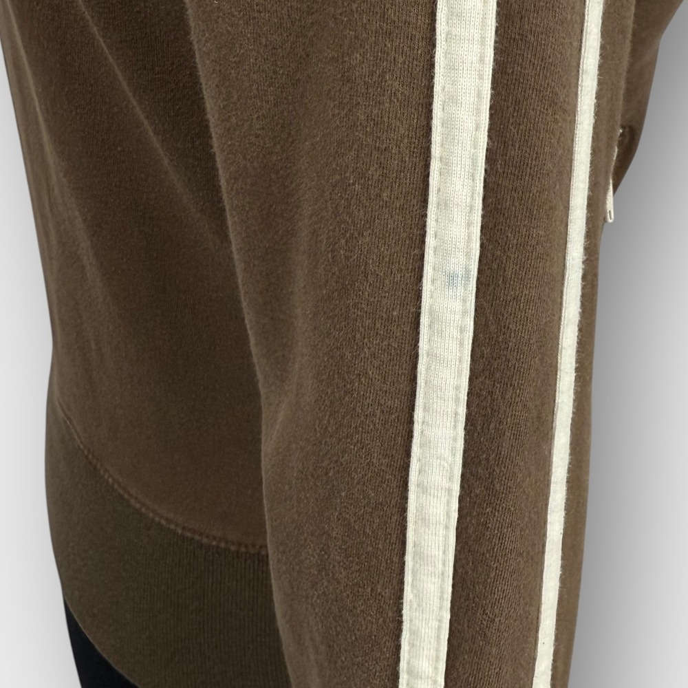 American Eagle Vintage Track Jacket S Brown Striped Fitted Zip Sweatshirt Y2K - Picture 5 of 7